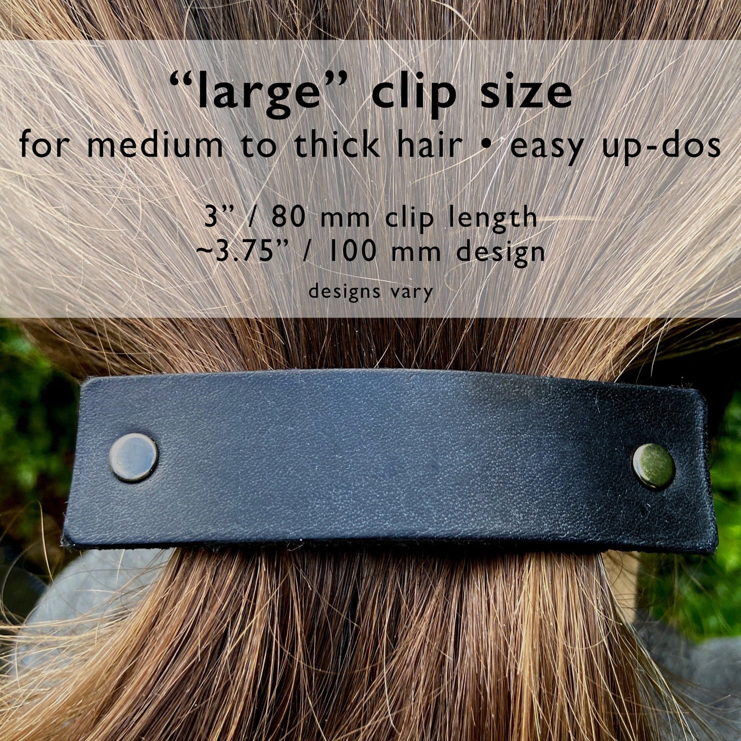 Rustic Cinnabar Red Leather Hair Barrette
